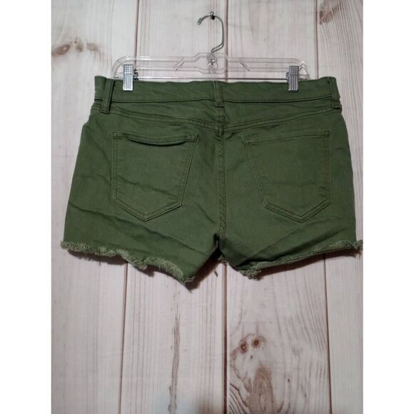 Old Navy Shorts Ladies 10 Green Denim Cut‎ Offs - Picture 2 of 5